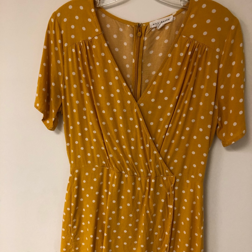 Socialite romper in mustard yellow